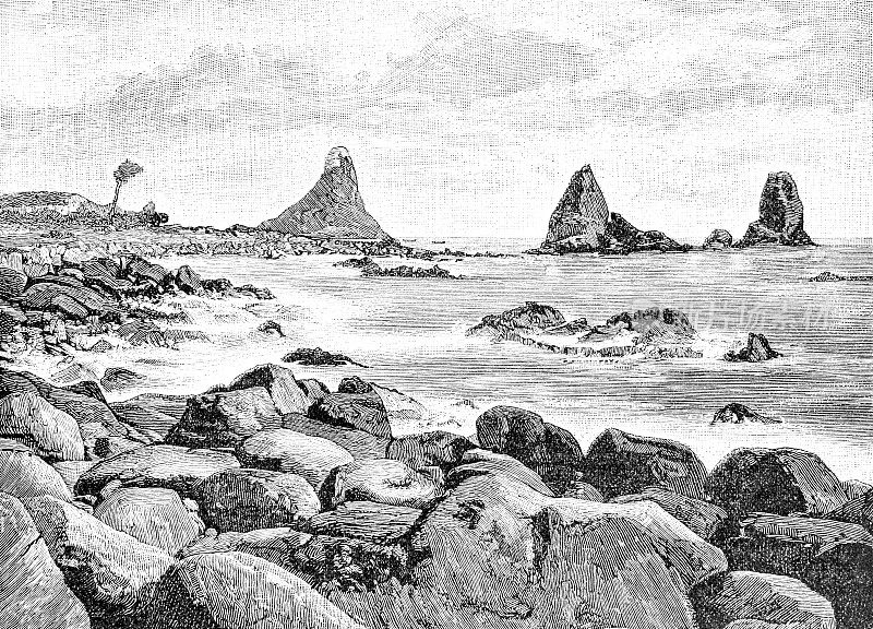 Aci Trezza Rock的独眼巨人，来自于1886年的《英语画报》